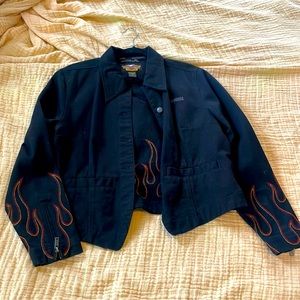 Harley Davidson denim flame jacket